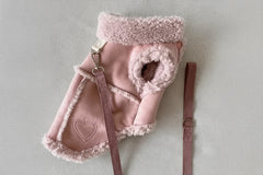 Blossom Sorbet pink luxury quilted pet coat for autumn and winter warmth