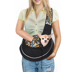 Rainbow breathable mesh pet sling carrier hands-free shoulder bag for small dogs and cats