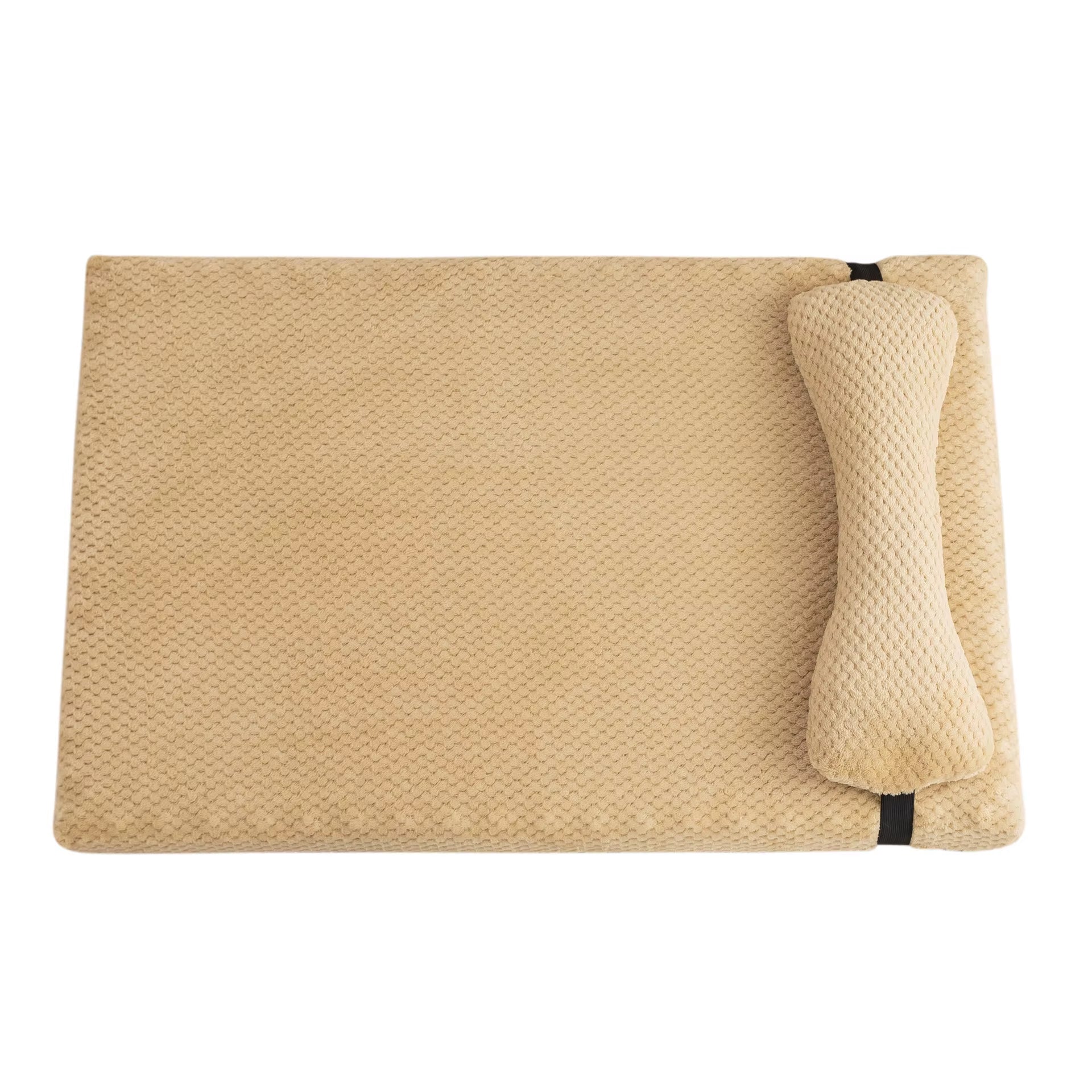 Mustard yellow washable dog sleeping mat featuring a durable quilted corduroy finish.