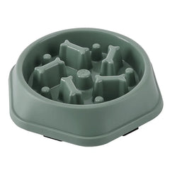 Forest Fern green bone-maze slow feeder bowl showing the ergonomic puzzle ridges.