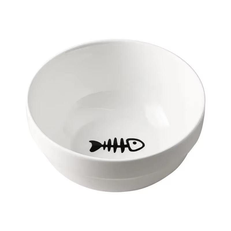 Standalone Pawzation Ceramic Pet Bowl featuring internal Fish Fin Print