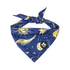 Pawzation Navy Celestial Sun and Moon Pattern Dog Bandana Pet Accessory