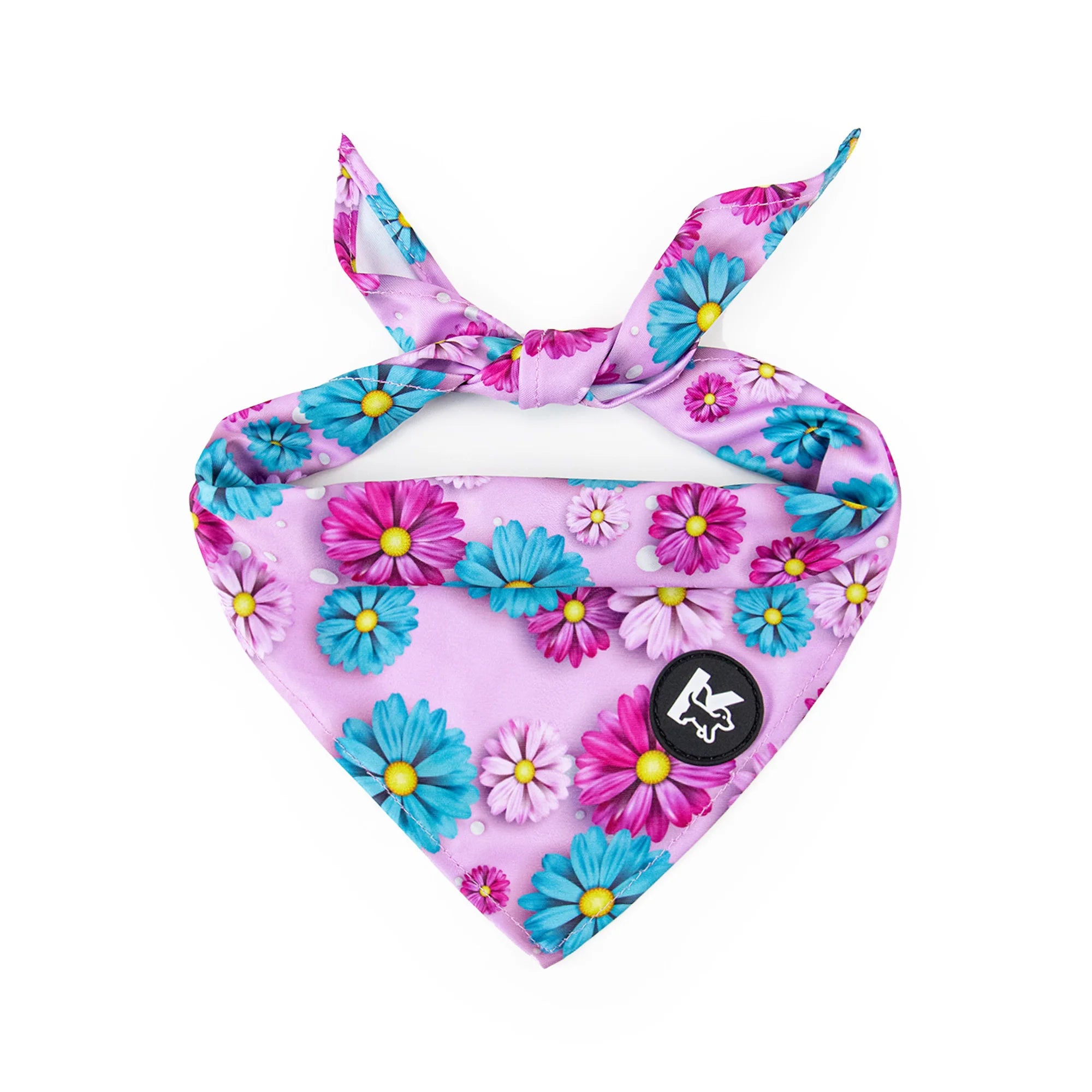Pawzation Pink and Blue Sunrise Garden Floral Dog Bandana Soft Pet Bib