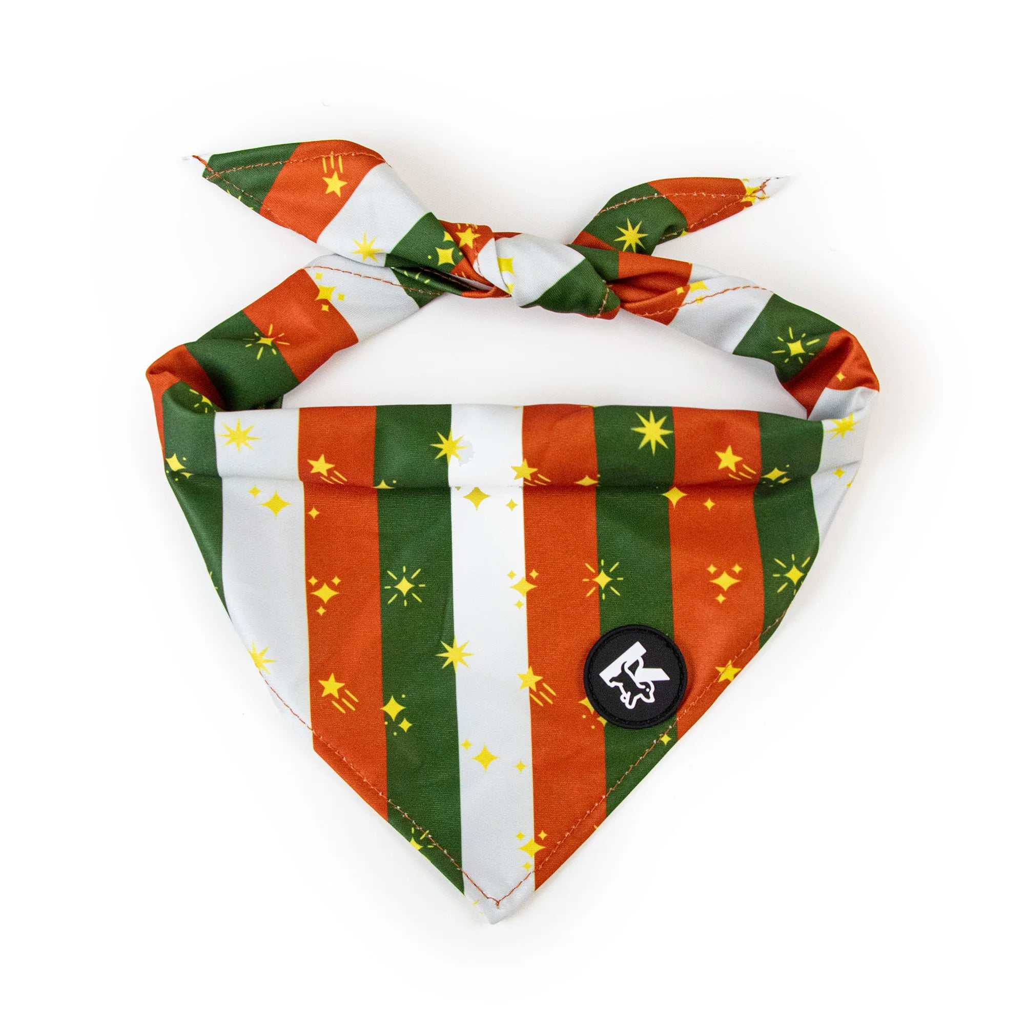 Pawzation Red and Green Holiday Star Plaid Dog Bandana Christmas Edition