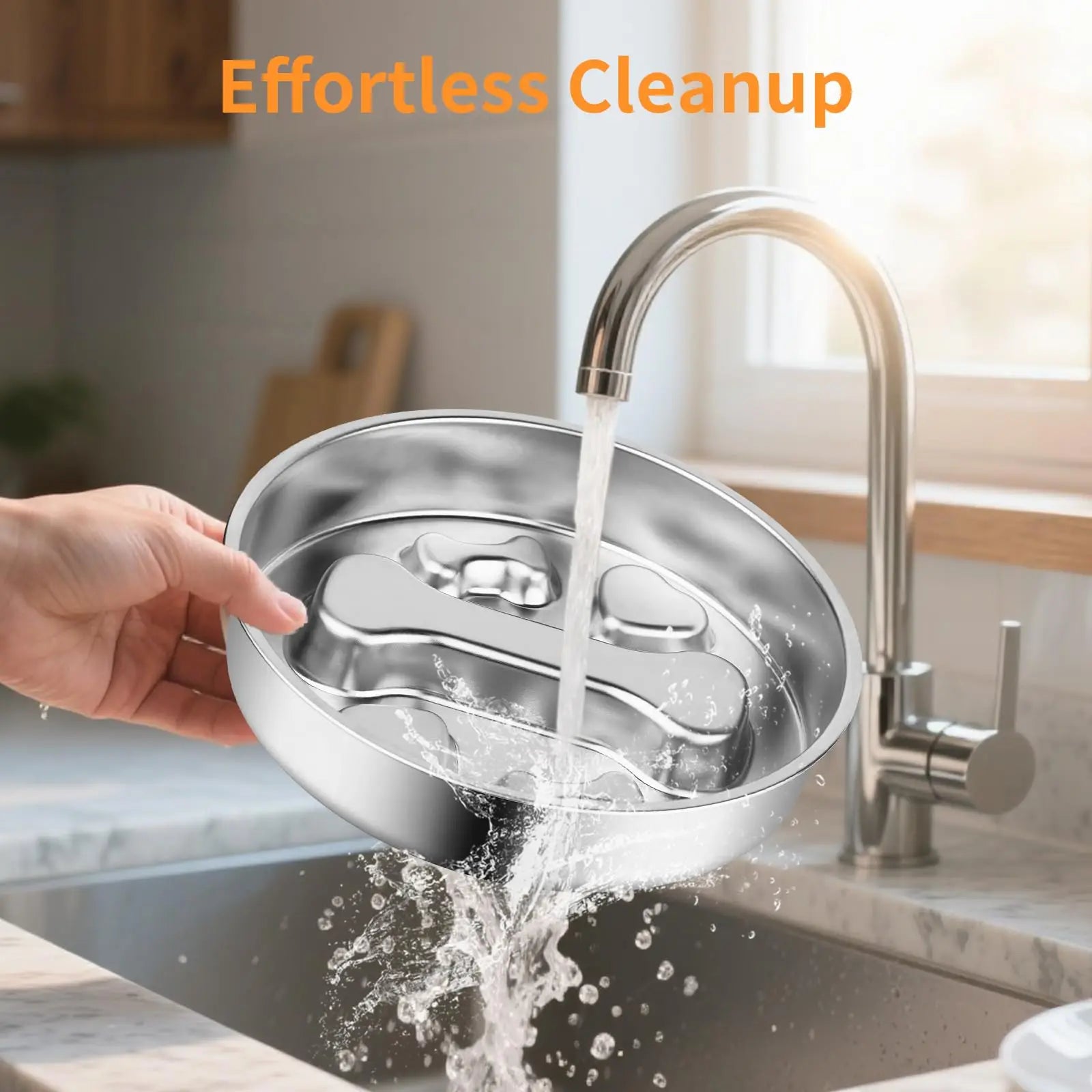 Stainless Steel Slow Feeder Dog Bowl - Anti-Gulp Puzzle Dish