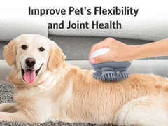 Compact ergonomic cordless pet massager for travel and home use