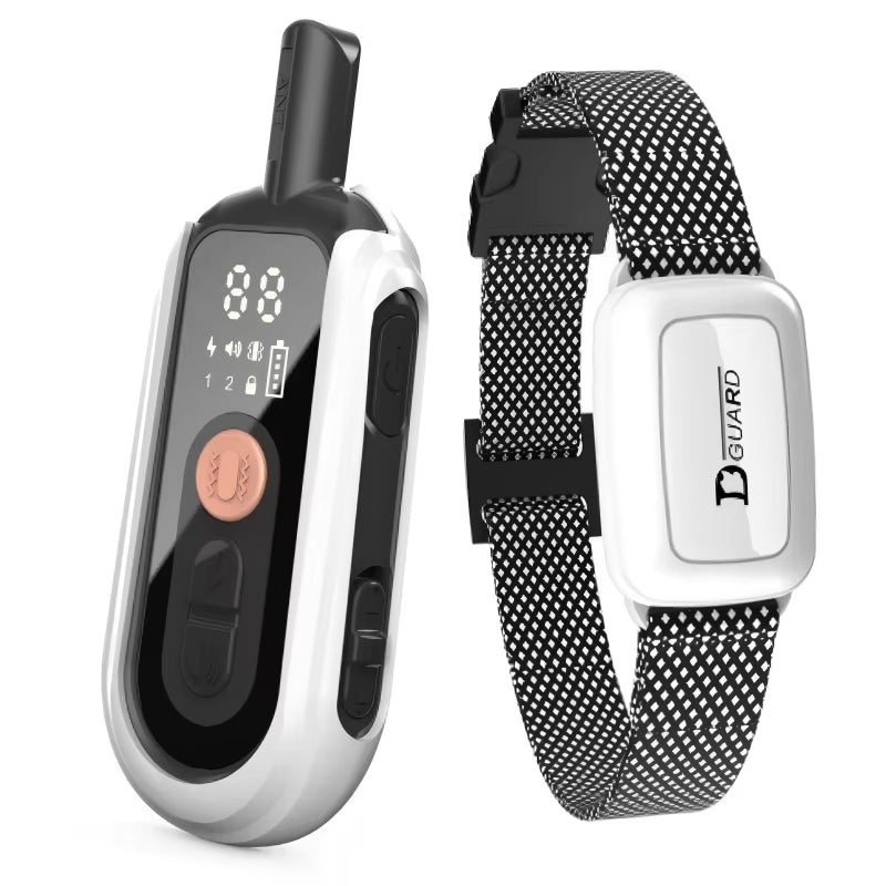 Pawzation Long-Range Dog Training Kit in Alpine White with LCD Remote