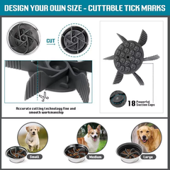 Powerful octopus suction cups on the base of the Pawzation slow feeder insert