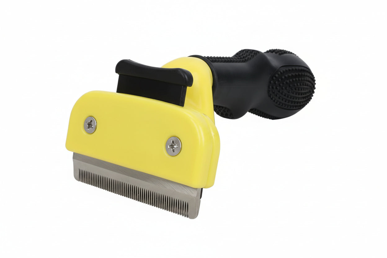 Pawzation Small Pet Deshedding Tool and Grooming Brush for Cats and Small Dogs