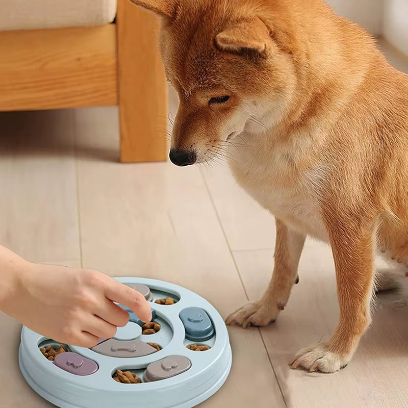 Puppy sliding compartments on the Pawzation interactive slow feeder