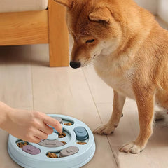 Puppy sliding compartments on the Pawzation interactive slow feeder