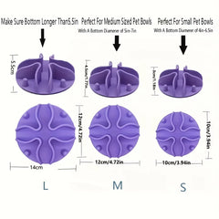 Small Medium and Large size comparison for Pawzation slow feeder inserts
