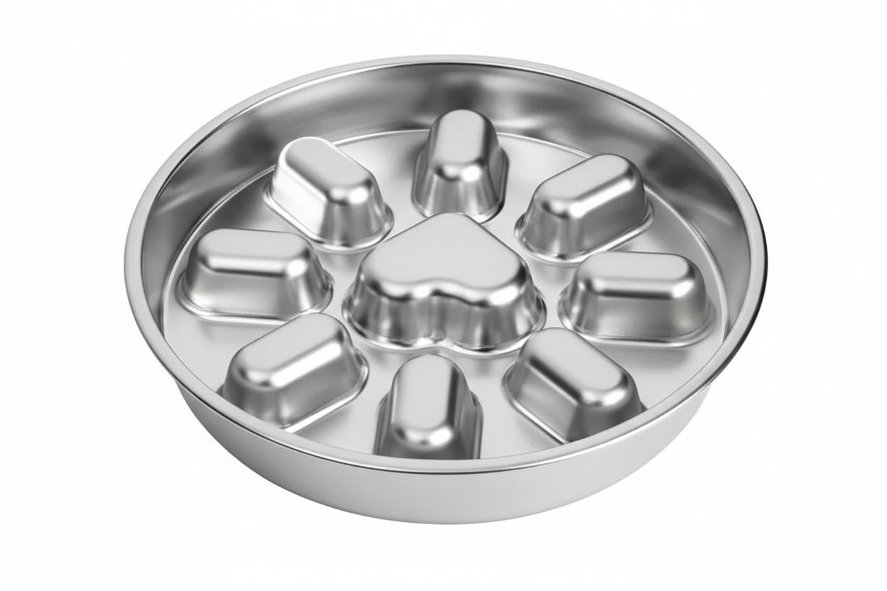 Pawzation Stainless Steel Slow Feeder with Heart Shape Design