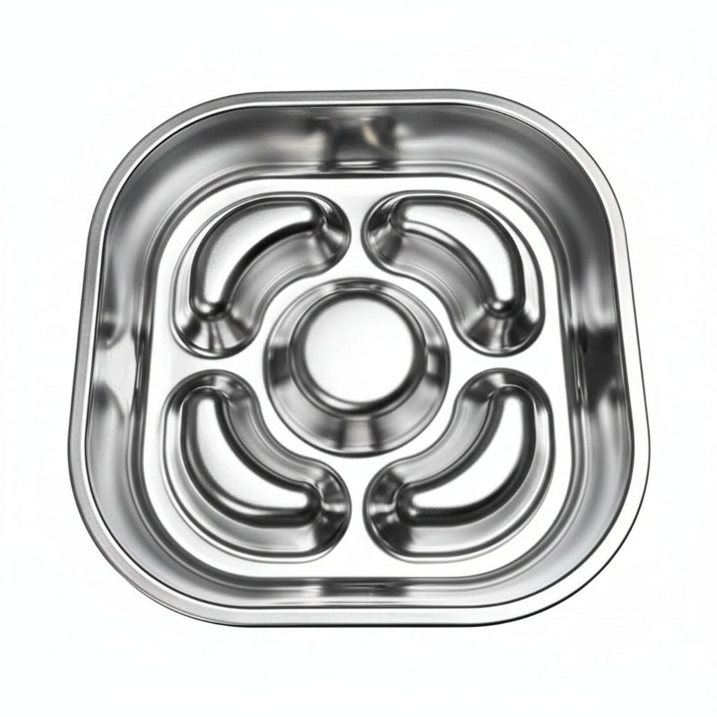 Pawzation Stainless Steel Slow Feeder with Petal Bloom Design