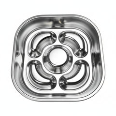 Pawzation Stainless Steel Slow Feeder with Petal Bloom Design
