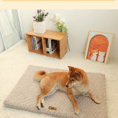 Comfortable machine-washable plush crate mat for dogs and cats