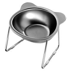 Stainless Steel Pet Bowl Slanted anti Cervical Spondylosis for Cats and Dogs Dual Use Feeder