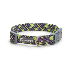 Reflective Nylon Dog Collar with Metal Buckle - Adjustable Heavy-Duty Puppy Collar - High-Visibility Quick-Release Neck Collar for Medium & Large Dogs