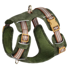 Retro Leather Pet Chest Strap - Reflective Breathable And Adjustable